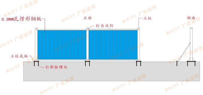 彩钢瓦施工围挡mawd02